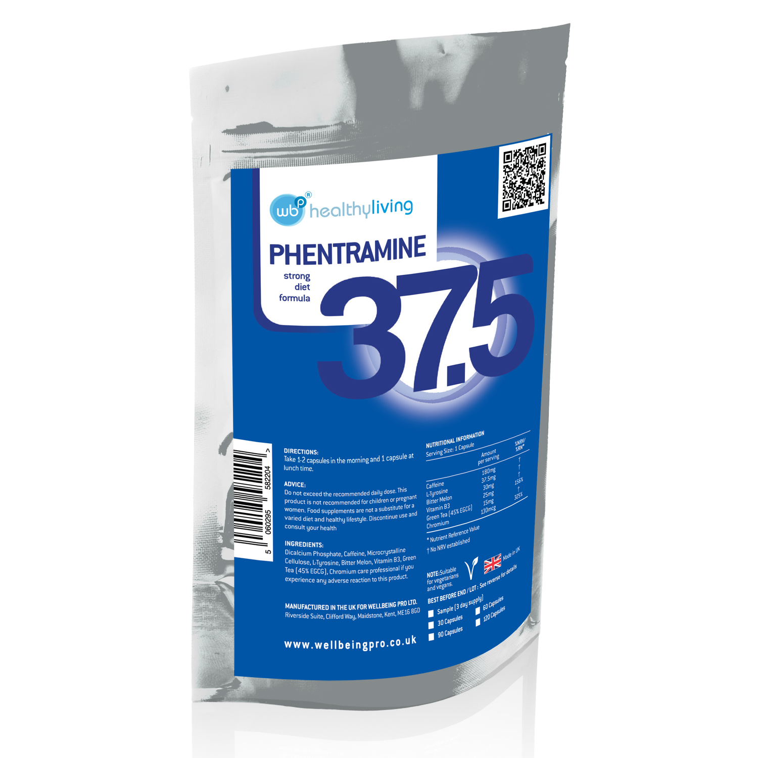 PhentramineRx 37.5mg Fat Burner Appetite Suppressant Weight Loss 60
